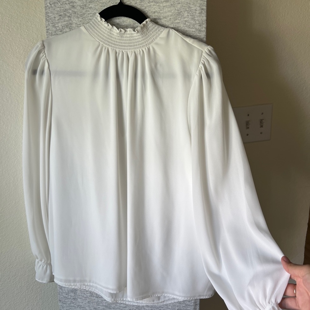1. State White Long Sleeve Blouse
